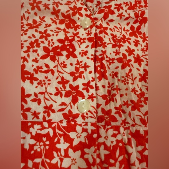 The Nines by Hatch Orange Floral Maternity Maxi Dress Puff Sleeve Size Small - Picture 9 of 9